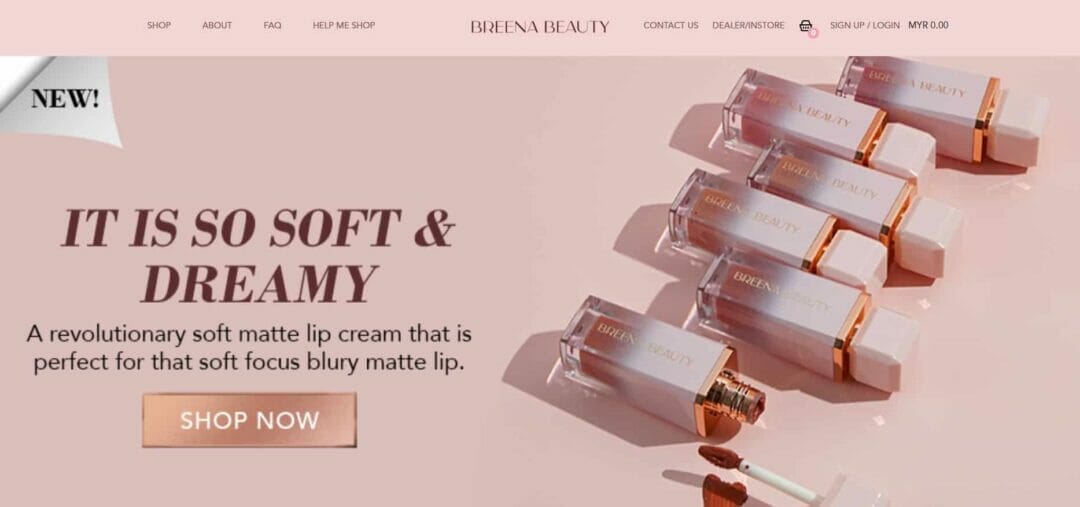 breena beauty cosmetics website